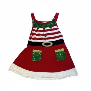 It’s our time Knit Christmas Elf Mrs Claus dress tunic women’s size Large
